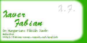 xaver fabian business card