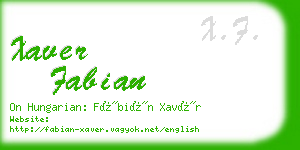 xaver fabian business card